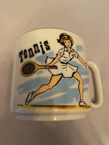 Taza de café vintage tenis borde dorado como nueva - Imagen 1 de 6