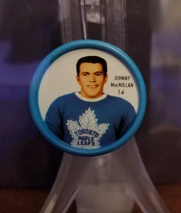 π₯ 1962-63 JOHNNY MacMILLAN # 14 TORONTO MAPLE LEAFS NHL SHIRRIFF HOCKEY COIN π₯ - Picture 1 of 3