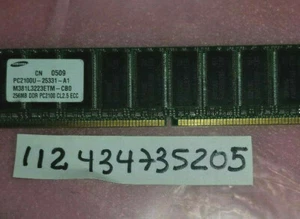 256MB 1RX8 DDR1 266 PC2100E CL2.5 2.5VOLT 184PIN ECC SINGLE RANK 32x8 NON-REG - Picture 1 of 1