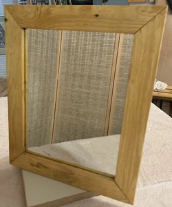 10 3/4 X 12 3/4 Reclaimed-Wood Framed Mirror ( Visible area 7 3/4 x 9 3/4) - Picture 1 of 2