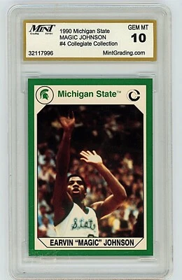 1990 Collegiate Collection Michigan State Spartans - Magic Johnson #4 MINT 10 - Image 1 of 2