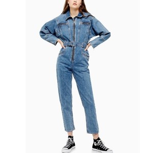 topshop ecru denim jumpsuit 