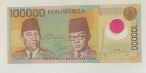 Indonesia 100000 Rupiah 1999 Polymer UNC Indonesian BANK NOTE - Picture 1 of 2