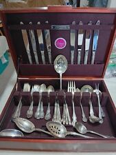 TOWEL " FRENCH PROVINCIAL " Sterling Silver Flatware Set for 8, 57 Pc.