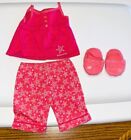 American Girl 2012 Store Exclusive Sweet Dreams Pink Star Print PJs + Slippers