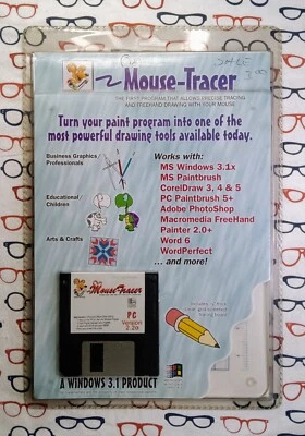 Mouse-Tracer Ver. 2.2 1995 Windows 3.1 Software 3.5" Floppy - New/Sealed - Image 1 of 2