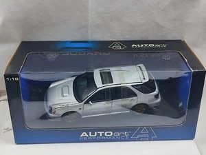 AutoArt 1/18 2001 Subaru Impreza New Age WRX STI Wagon Estate Silver Boxed - Imagen 1 de 8