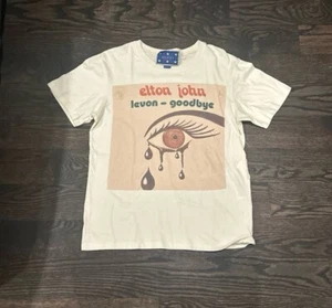 Gucci Size Medium Elton John Print Short Sleeve T-Shirt Tan RARE - Picture 1 of 5