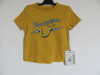 True Religion Electric TR Crew Neck Tee-Shimmering Gold-Boy's Size XS (2/3)-NWT  - Image 1 of 4