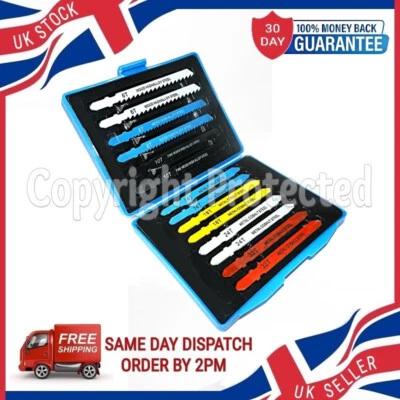 14PC T SHANK FITTING JIG SAW JIGSAW BLADES SET PLASTIC WOOD METAL BOSCH MAKITA - Image 1 of 4