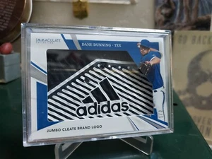 2021 Panini Immaculate Baseball Dane Dunning Texas Rangers Adidas Logo Relic#1/2 - Picture 1 of 5