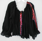 Anna Konya Vintage Blouse Womens One Size Mexican Western Southwestern Pheasant