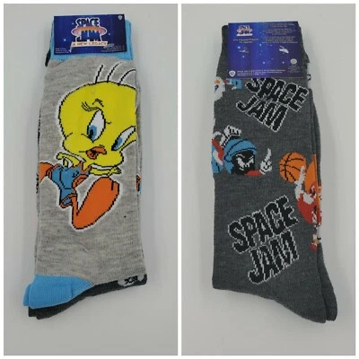 2 Pares de Calcetines Looney Tunes Space Jam Crew, Zapato Adulto Talla 6-12, Piolín, S1 M Foto 1 de 3
