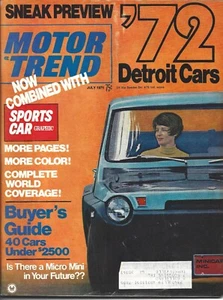 July 71 1971 Motor Trend Magazine Sneak Preview 72 - Picture 1 of 2