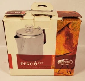 Vintage Coffee Percolator Outdoors Pot Stainless 6 Cup Perc6 GLS A58 - Picture 1 of 19
