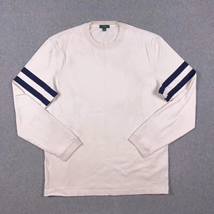 J. Crew Oarsman Shirt Mens Large 100% Cotton Long Sleeve White Striped - Picture 1 of 9