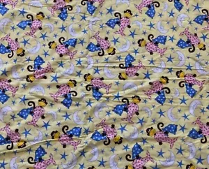 1 Yard- Cotton Jersey Knit Monkey Jam Yellow - 100% Cotton - Picture 1 of 2