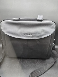 Dell Classic MULTI POCKET SCHWARZ LEDER SCHULTER Laptoptasche gepolstert Computer  - Bild 1 von 9