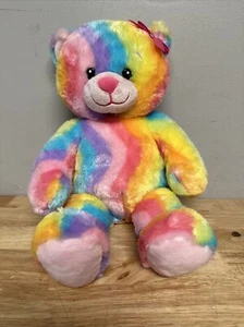 Oso de peluche Build A Bear Rainbow Tie Dye 17" peluche animal de peluche - Imagen 1 de 9