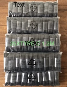 25X JOBLOT BULK WHOLESALE Type C USB-C Sync Charger Cable, Mobile phone type c - Picture 1 of 3