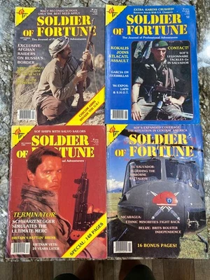 4 Soldier Of Fortune 1984 Magazines Jun Dec, Sept, Nov, Dec(w/Schwarzenegger!!) - Image 1 of 4