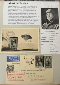 Bélgica Congo Cubiertas 1934-6 Alberto I Estampillas de Luto Sabena Primer Vuelo Cubiertas - Imagen 1 de 4