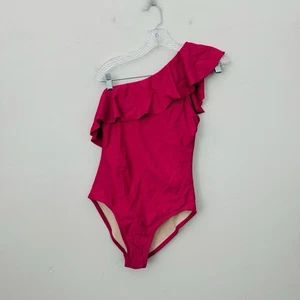 Kona Sol roter One Shoulder Rüschenriemen Einteiler Badeanzug Damen Gr. S - Bild 1 von 6