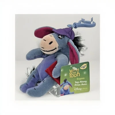 迪士尼商店小熊维尼 Eeyore Tag-Along 夹装毛绒钥匙扣 罕见 全新 — 第 1/4 张图片