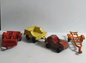 Lot of 4 Vintage Tootsie Toy Diecast Trailers Jeep Boat - Picture 1 of 8