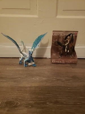Schleich Elfen Surah Horse With Ice Frost Dragon Fantasy Action Figure Lot Of 2! - Image 1 of 4