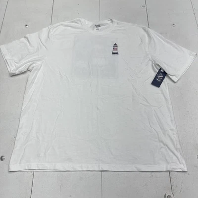 Camisa masculina IZOD 3XLT branca brilhante costeira clássica farol gráfico grande e alto - Imagem 1 de 4