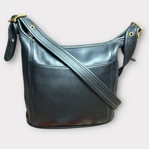 Bolso Bandolera Coach Legacy 9816 De Colección Delgado de Lona Mediano Cartera Cuero Negro - Imagen 1 de 16