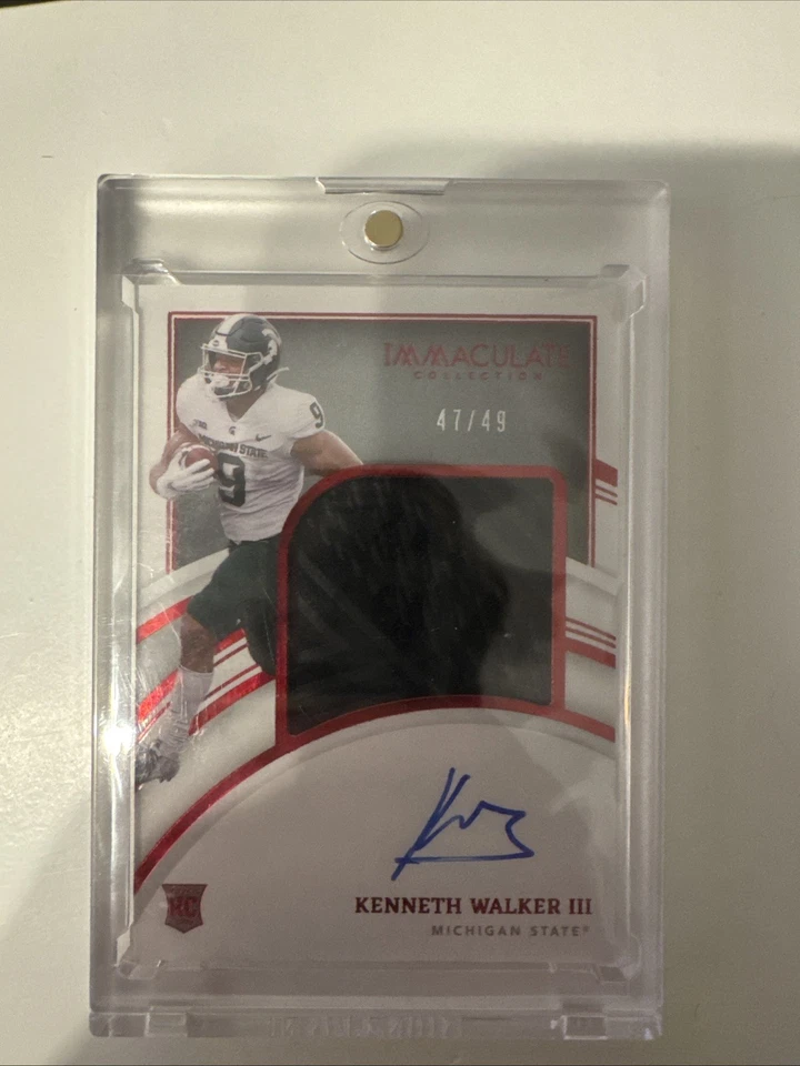 Kenneth Walker III Immaculate Collection Rookie Card RPA 41/49 - Image 1 of 2