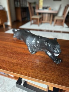 Vintage Mid-Century Modern 30" Black Panther Resin Sculpture 1960’s - Picture 1 of 6