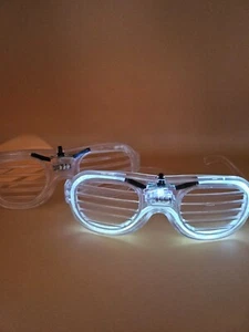 2 Pairs Light Up Glasses LED for Party, Rave Festival White Light - Picture 1 of 5