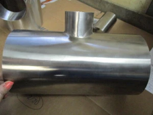 6" X 2.5" BUTTWELD, 304 STAINLESS STEEL REDUCING TEE TUBE FITTING - Picture 1 of 1
