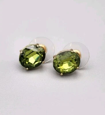 Pendientes Vince Camuto Ovalados Facetados Peridoto Cristal Color Verde Tono Dorado Foto 1 de 4
