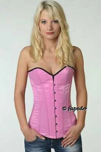 Korsett Corsage Satin Pink Rosa extra lang normal kurz sy03 - Bild 1 von 2