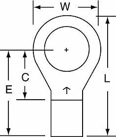 3M 3/8" Stud Size 8 AWG Non-Insulated Brazed Seam Ring Terminal 100PK - Image 1 of 1