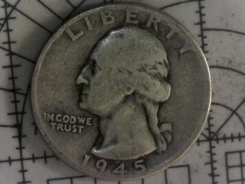 1945  -D Washington silver quarter No cost shipping and tracking Cover