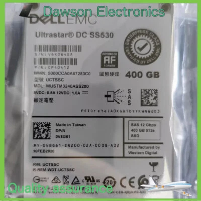 V8G61 0V8G61 Dell EMC 400GB 2.5" SAS 12Gb/s Read Intensive drive 14/15/16G kit - Image 1 of 4