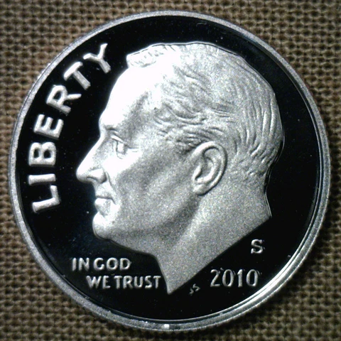 2010 S Proof Roosevelt Dime 10 Cents United States Clad Coin Cover