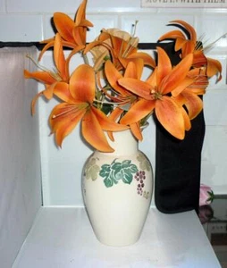 LOVELY LARGE ROYAL WINTON HAND DECORATED SPONGEWARE TOSCANA VASE 27cm HIGH - Picture 1 of 1