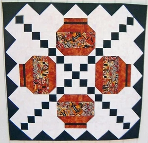 Southwestern Crossing Sewing Pattern for Table Topper/Cloth with Pottery Design - Picture 1 of 6