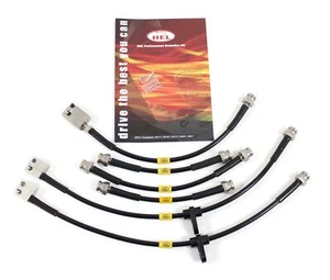 Hel Honda Civic FK2 Type R 2015 Full Set Braided Brake Hoses - Black - Picture 1 of 5