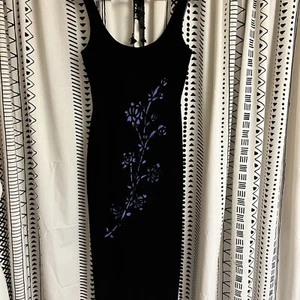 Vtg Morgan and Co Dress 9/10 Black Velvet Cut Out Whimsy goth Maxi Y2K Luxury - Picture 1 of 10