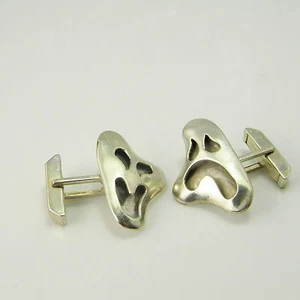 Vintage Silver Cufflinks with Box Unique Mens Cuff Links - Picture 1 of 4