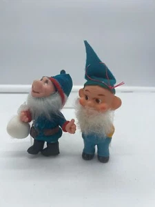 Pair of Vintage Elf Elves Ornaments Japan - Picture 1 of 8