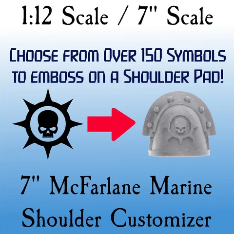 McFarlane Compatible Shoulder Pad - Custom Warhammer Space Marine 40K 3D Print Cover