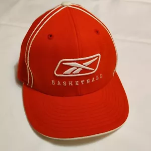 Vintage Reebok Basketball Flex Fit Fitted Hat Red Cap Wool Ball Cap Fitted - Picture 1 of 5